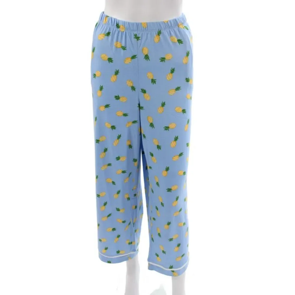 Kate Spade Women's Short Sleeves Two Piece Fruit Print Pajama Set Size 1X